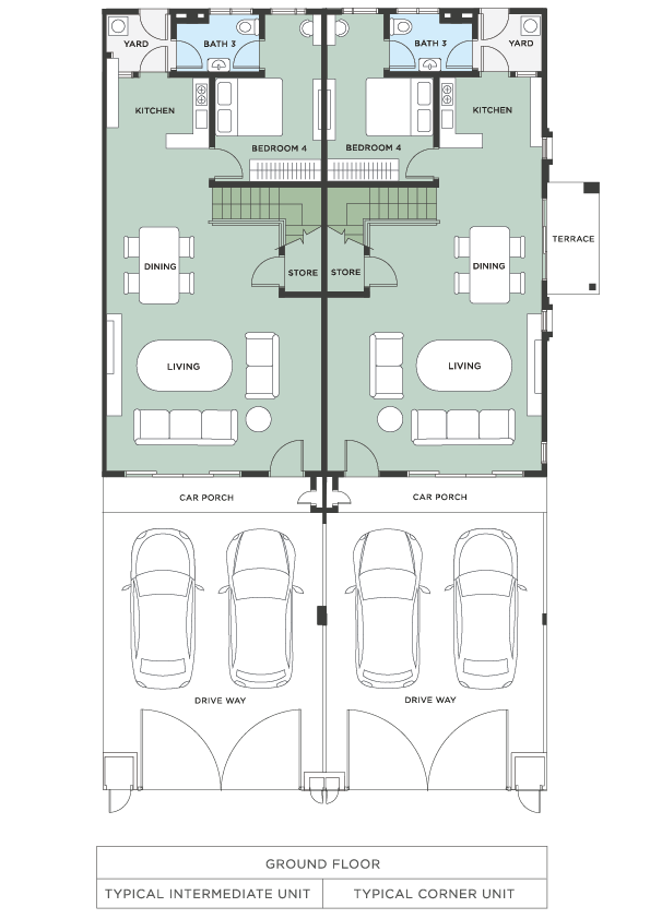 FLOOR PLAN TYPE A GROUND FLOOR